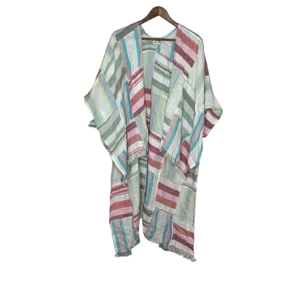NWOT Free People 100% Linen Sail Away Kimono One Size - Picture 13 of 13